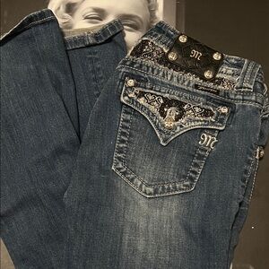 Miss Me Boot Cut Jeans with Embellished Pockets